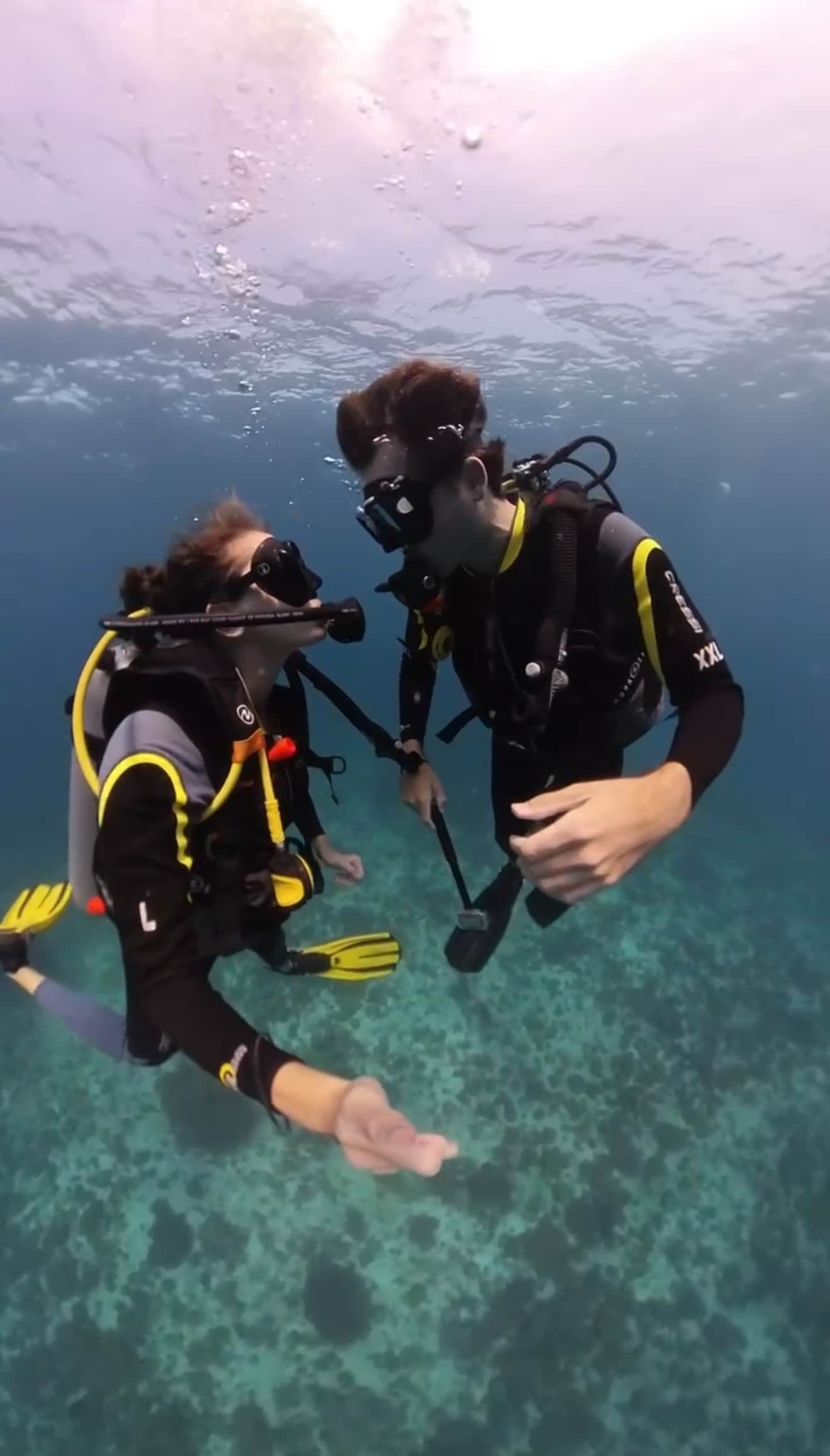 scuba diving couple in Dominica
