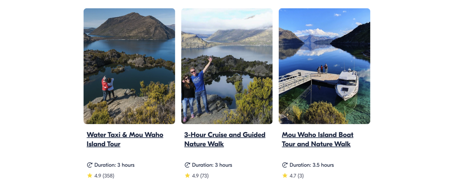 Mou Waho Island Boat Tour options in Wanaka New Zealand