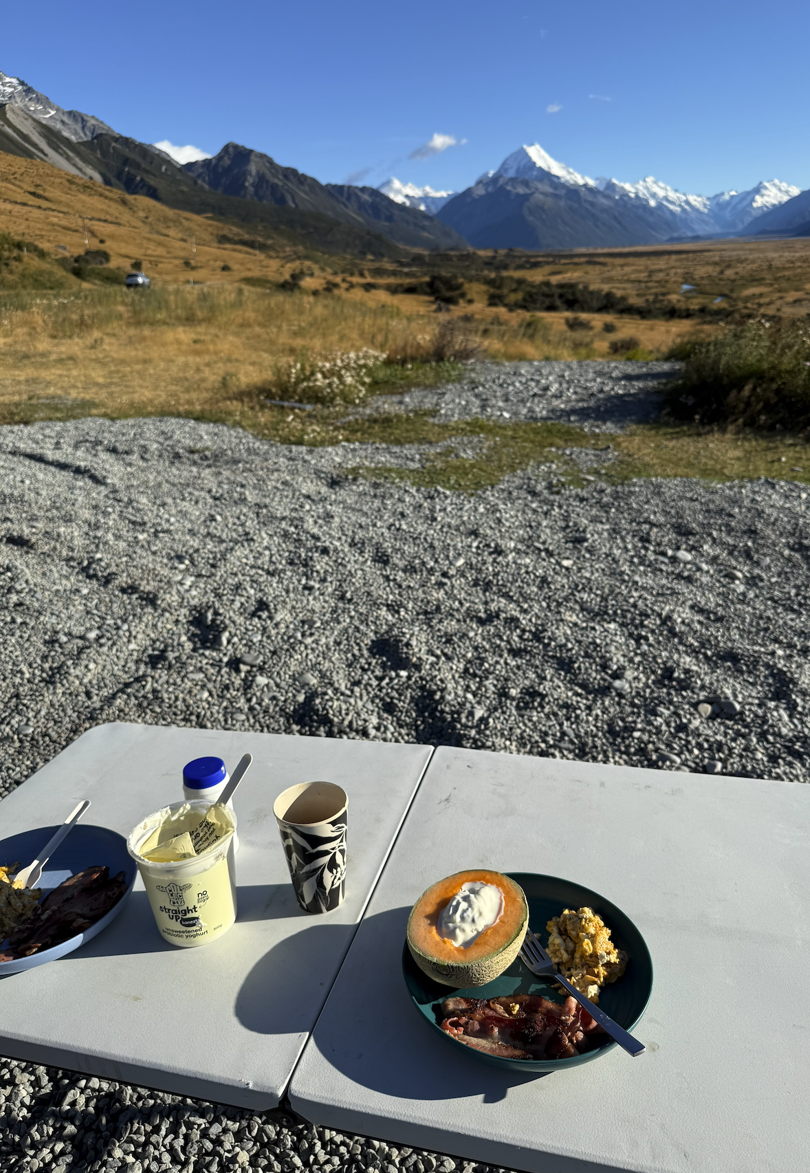 Camping meal at Mt. Cook New Zealand